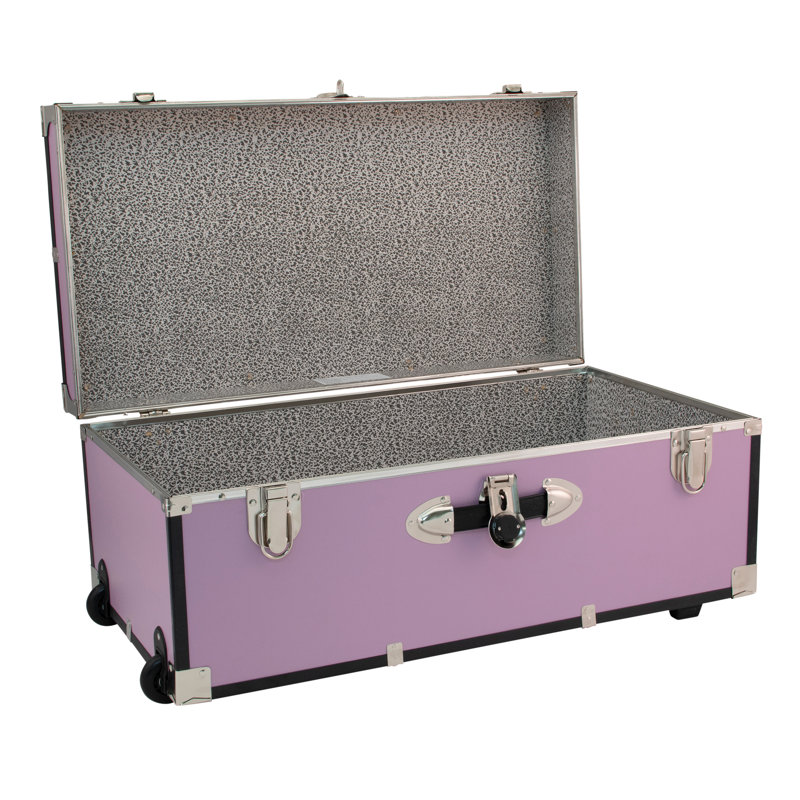 Lynne Manufactured Wood Camp Trunk / Footlocker, Orchid