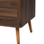 Console de 70 à 79 pouces avec 2 tiroirs, table média Mid-Century et centre de divertissement. Élément de thème rétro, support pour écrans de qualité Mid-Century en bois massif, caractéristique chic