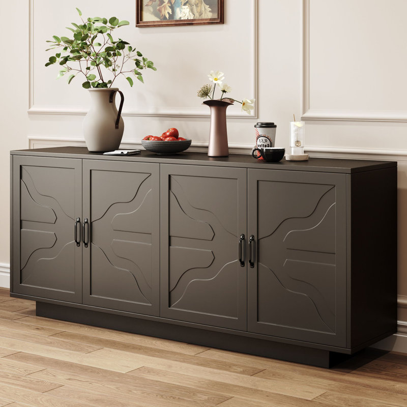 68" Sideboard Buffet Cabinet Credenza Storage With 4 Doors & Drawers