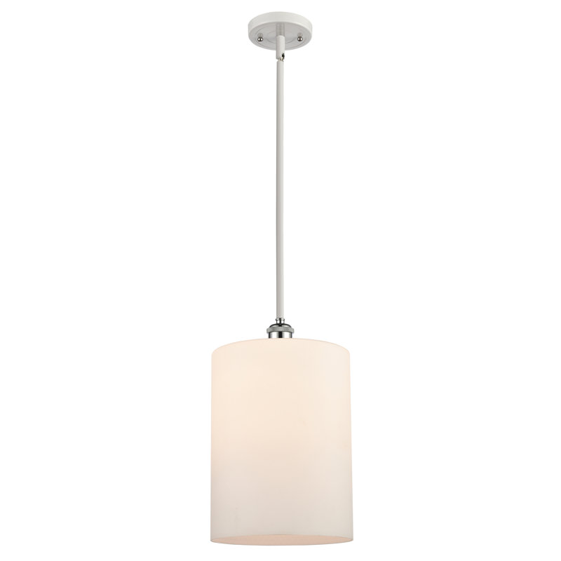Luminaire suspendu cylindrique à 1 lumière Leilani, Blanc mat, Ampoule non incluse, Blanc