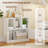 1 PCS Cube Bookcase with Doors, Open Compartments & Cabinet, Modern Display Shelf White-322901085-322901083