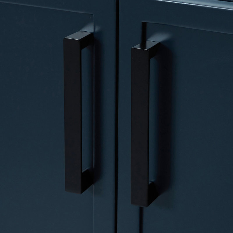 ARIEL Kelly 60 Single Sink Bathroom Vanity with Carrara Quartz Top, Midnight Blue, Rectangular , 54"