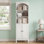 Bibliothèque 71,1 "avec 3 niveaux et armoire 2 portes