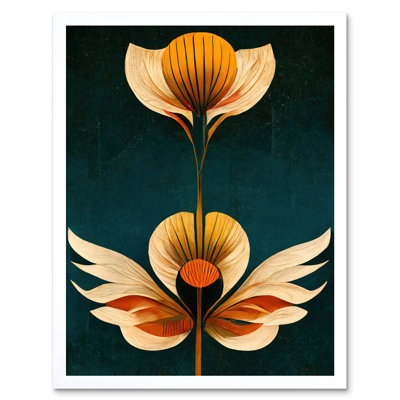 Bold Art Deco Abstract Tulips - Print