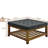 Upholstered  34.25"Square Coffee Table with Beech Wood Shelf and Frame-1281797763