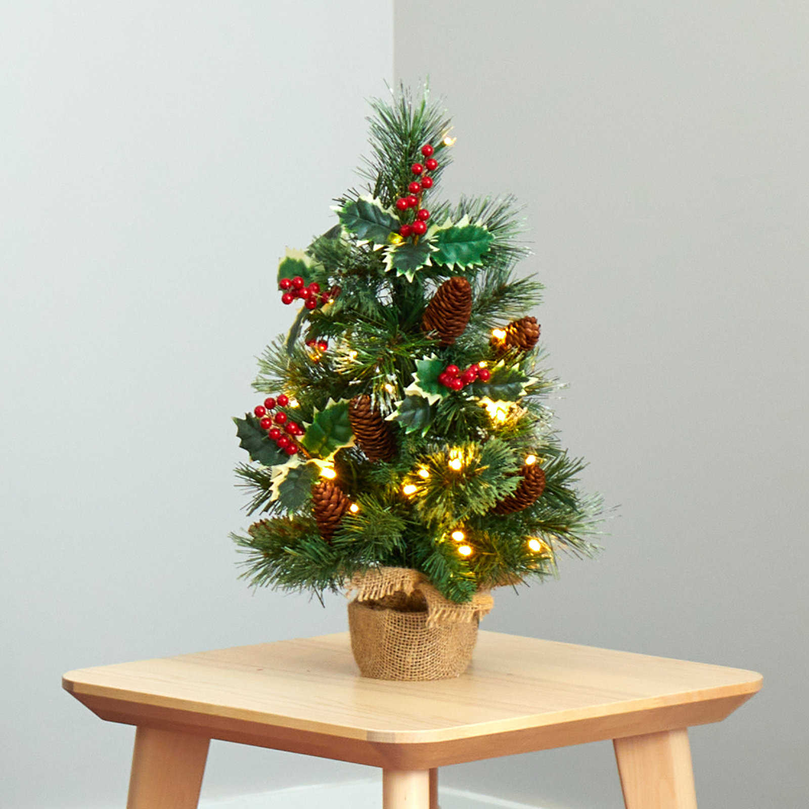18' Lighted Artificial Pine Christmas Tree