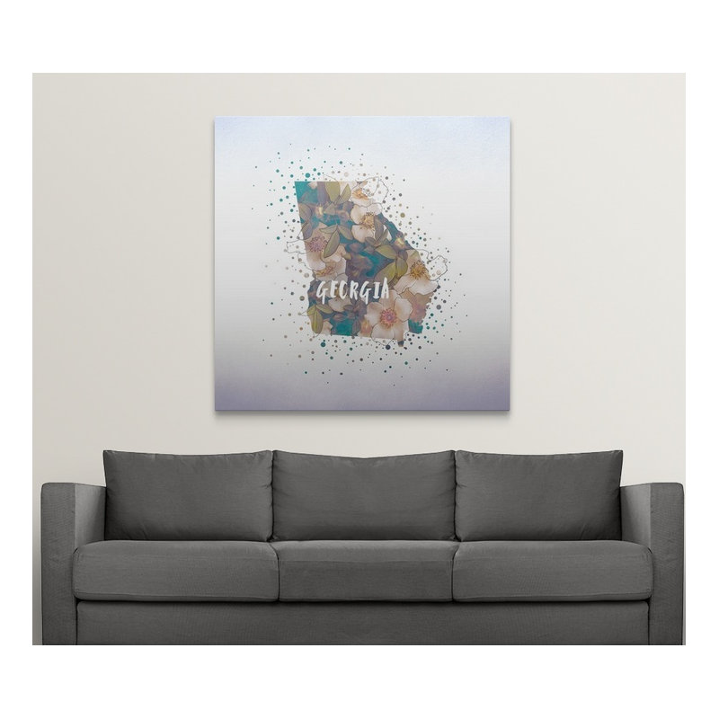 « georgia state fleur (cherokee rose) », impression, H 35 po x l 35 po x P 1,5 po, Toile