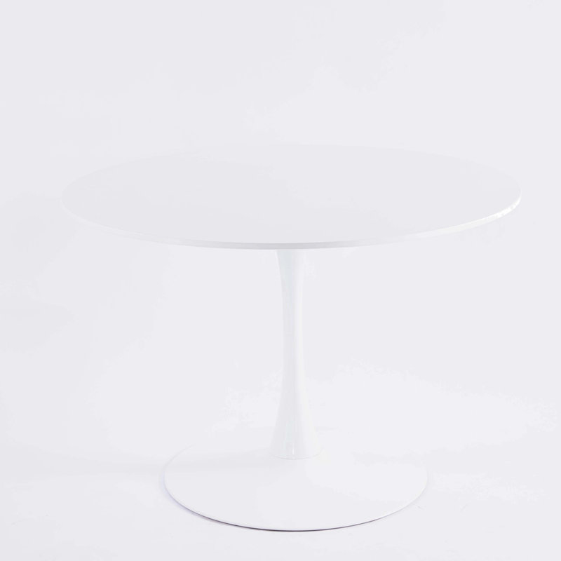 Gedin Round Living Room Dining Table, White, White, 29.1" H x 31.5" L x 31.5" W