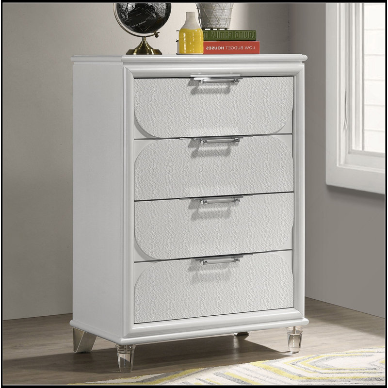 Commode 5 pièces Contemporary Glam Pearl White