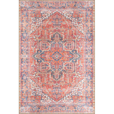 Washable Traditional Motif Decorative Area Rug