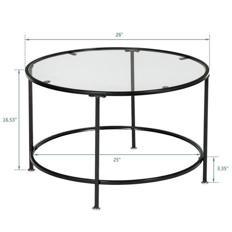 Table basse Larner, H 16,54 po x L 25,98 po x l 25,98 po