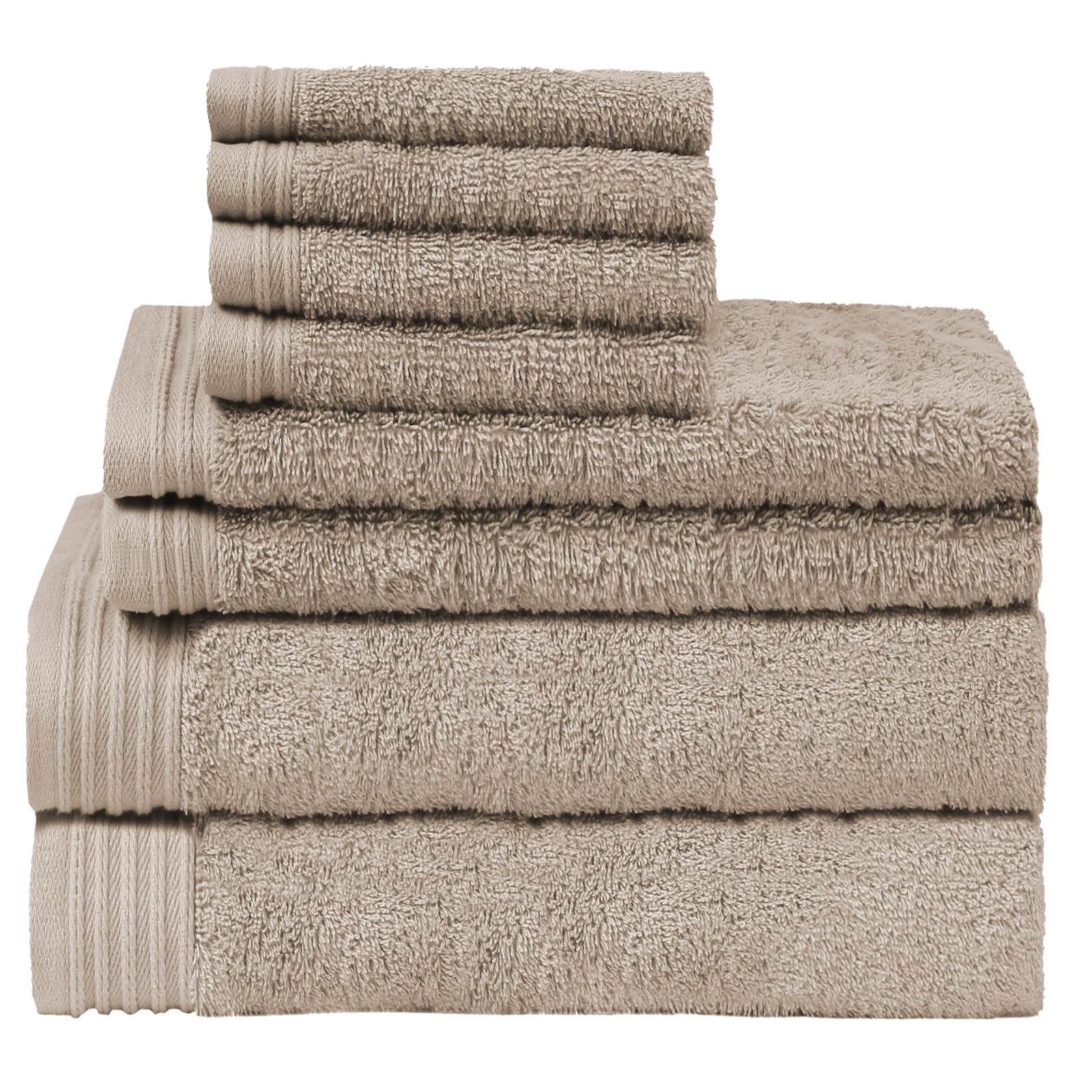 Doncia 8 Piece 100% Cotton Towel Set, Sand