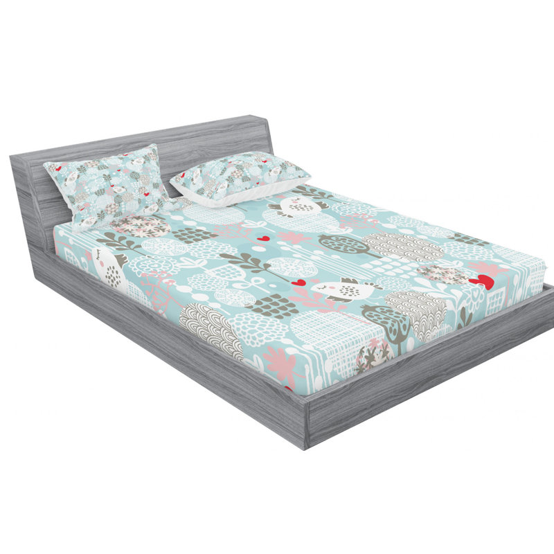Microfiber Floral Sheet Set, Full Sheet Set + Fitted Sheet + 2 Pillowcases