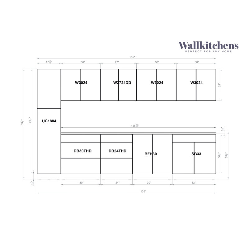 135'' W x 83'' H Medium Density Fiberboard (MDF) Ready-to-Assemble, Black Gloss