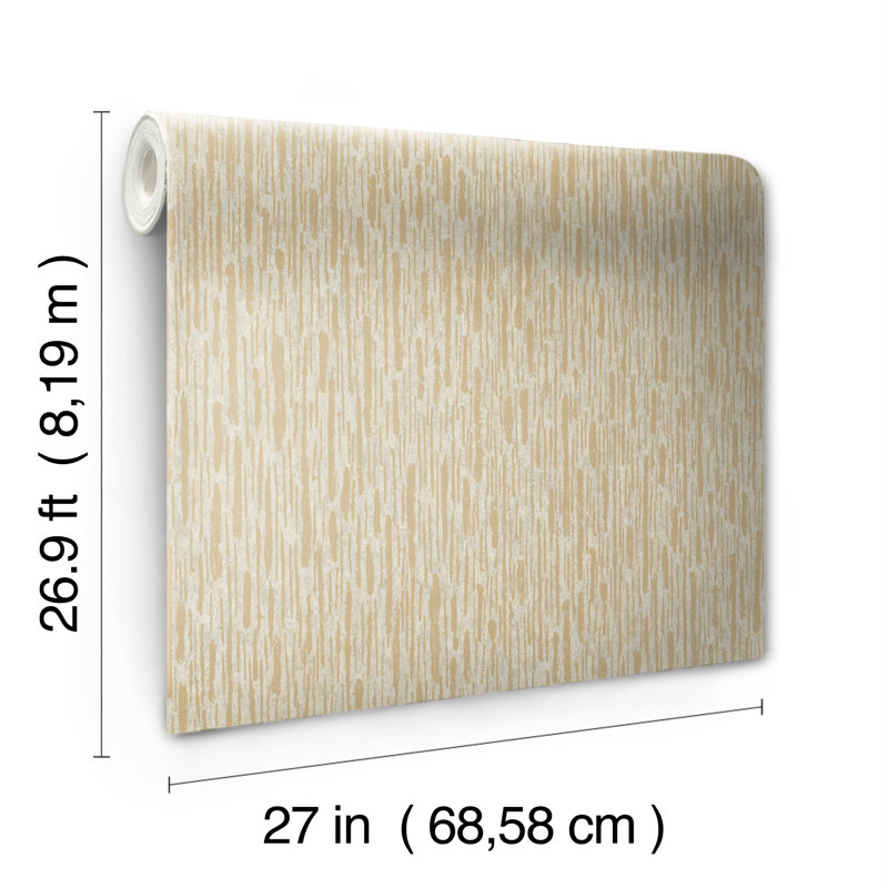 Rouleau de papier peint métallique L 26,9 pi x l 27 po, Brun / Doré