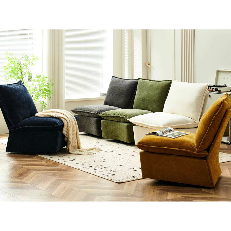Chaise berçante en chenille pour un plaisir à long terme, Blanc cassé