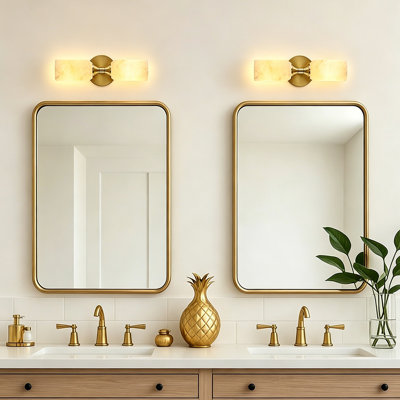 Applique murale de salle de bain moderne en albâtre avec lumière DEL chaude 3000K Alabaster