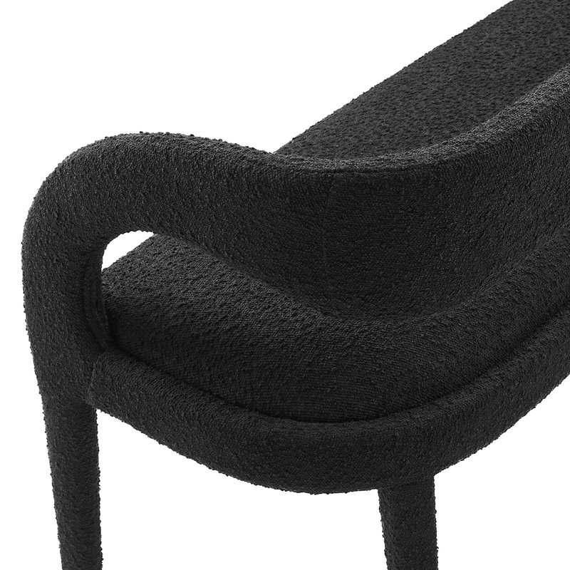 Modway Pinnacle Boucle Fabric Accent Bench, Black