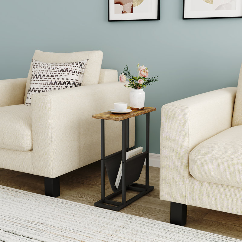 Holifield Side Table with Storage, Brown, Black