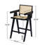 Tabouret de bar moderne et minimaliste avec siège canne et structure en bois massif, parfait pour les cuisines et les bars contemporains-237705582