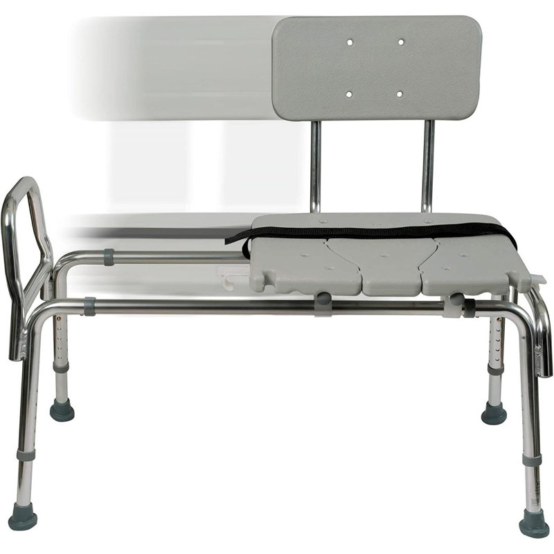 Banc de transfert de baignoire coulissant et chaise de douche avec siège réglable