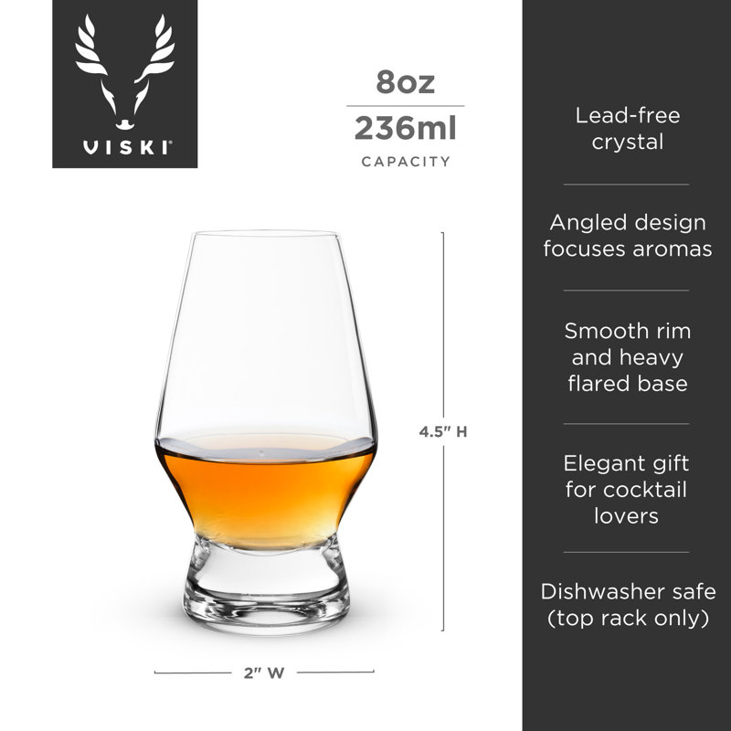 8 oz sans plomb Raye Verre cristal whisky