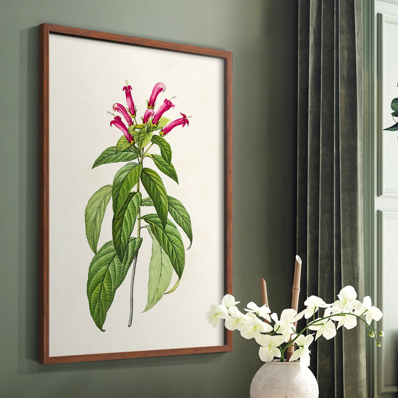 «Pretty Pink Botanicals», reproduction encadrée en bois massif, Brun, H 20 po x l 16 po