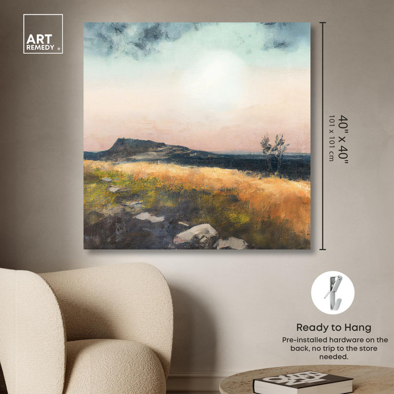 «Mountain Sunrise Canvas Coastal Landscape Wall Art» par Rosdorf Park, Toile tendue, H 40 po x l 40 po