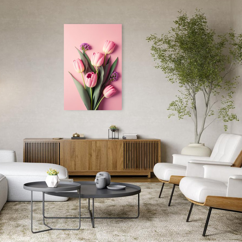 «Tulip Dreamscape Abstract Contemporary Tulip Flower Landscape», reproduction d'art murale, H 48 po x l 32 po