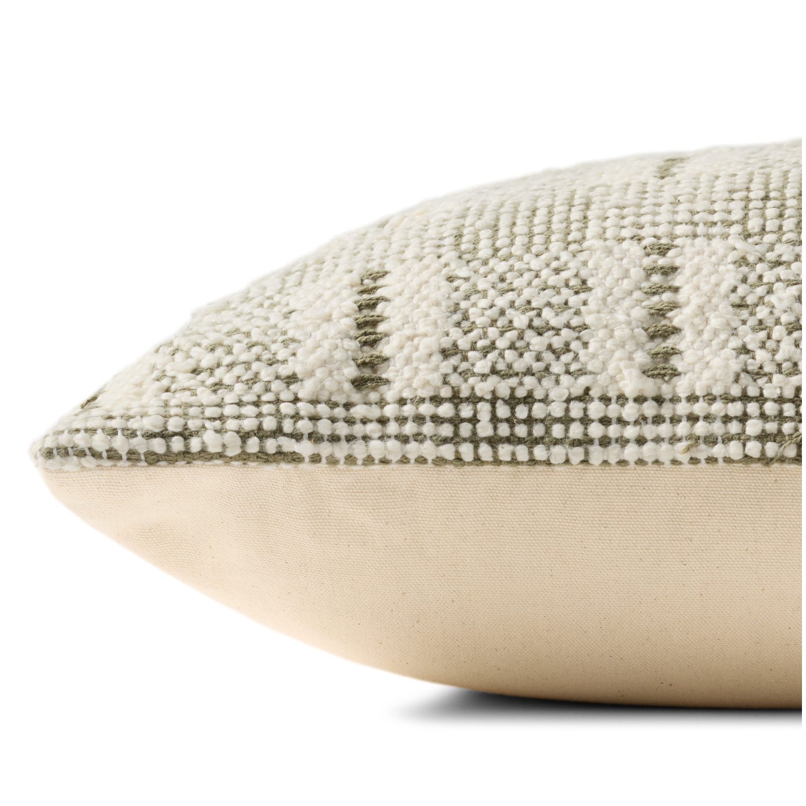 Loloi Throw Pillow, Ivory/Green Geometric, Pillow Cover Only - No Insert