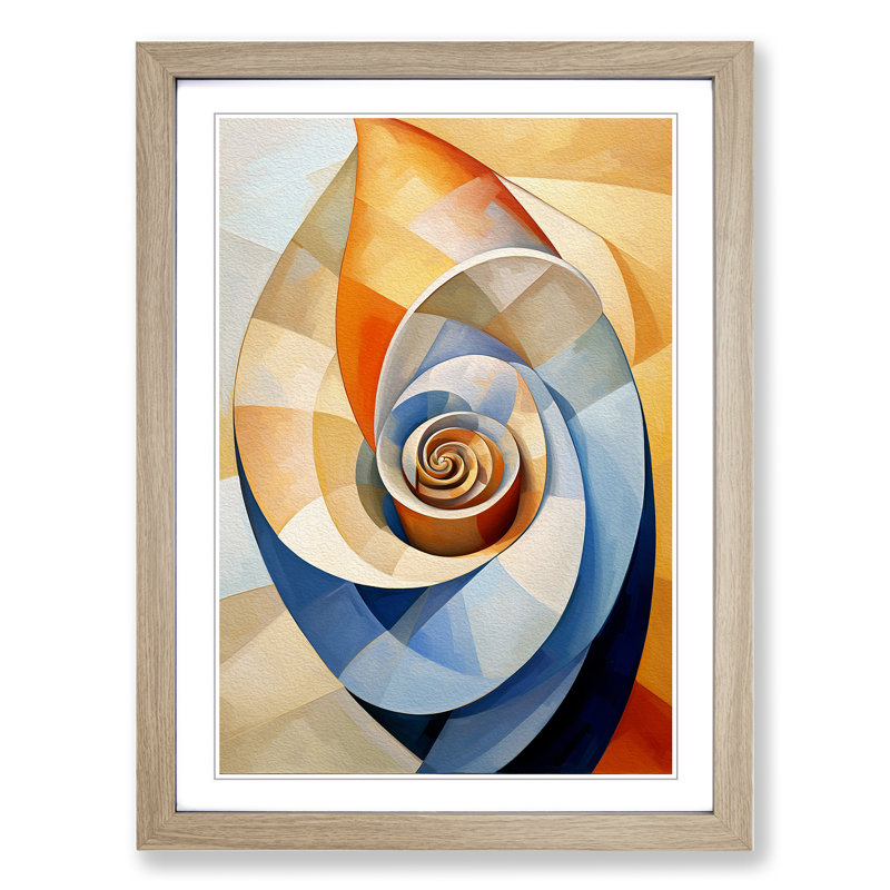 Seashell Cubism Art - Framed Print