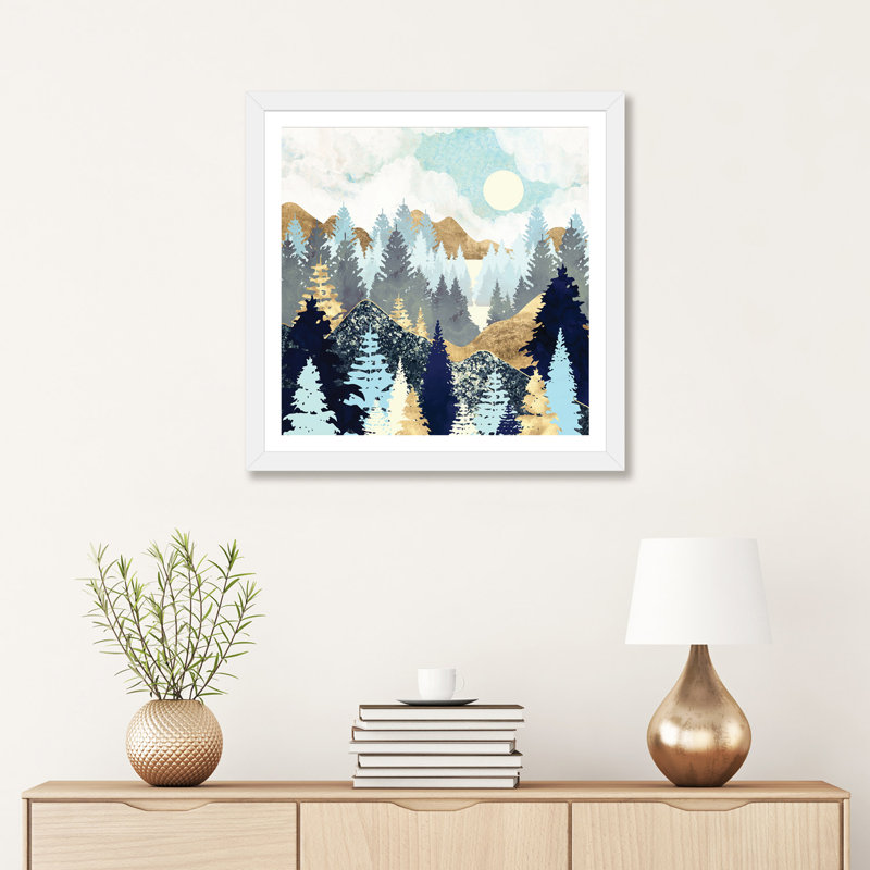 Forêt - impression, Encadré par un papier blanc, H 24 po x l 24 po x p 1 po