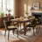 Modern Minimalist Dining Chair, Green Upholstered Fabric Chair With Splayed Steel Frame And Foam Cushion​​-1689115916