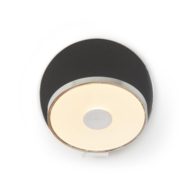 Chic Chrome Circular LED Wall Sconce with Dimmable Touch Control