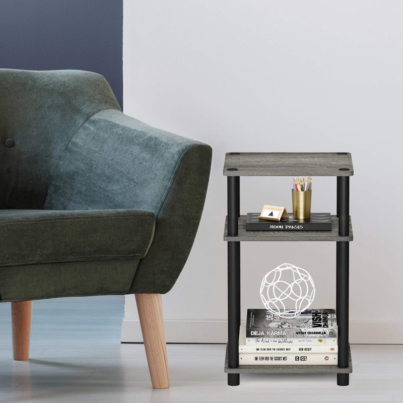Colwyn End Table, French Oak Grey, Black, 1