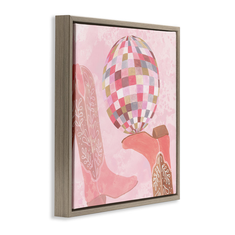 Art mural sur toile flottante Cowgirl, H 25 po x l 25 po, Cadre flottant orme Montalcino