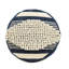 Handmade Fabric Pouf - White And Dark Blue, Wool Cotton Build, 16"X16"X16", 250Lb Capacity, Spot Clean, Beads Inside Cylindrical & From Cotton, Filled-1780803759