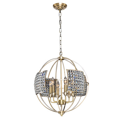 Lustre sphérique unique à 6 lumières