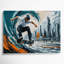 Sports, planche à roulettes, art mural bleu