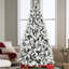Arbre de Noël 7,5 pi floqué avec 400 lumières DEL colorées avec boule G45, arbre réaliste articulé en PE + PVC + aiguille dure avec fil mémoire, 10 modes d'éclairage, interrupteur au pied et support en métal stable-1329349502