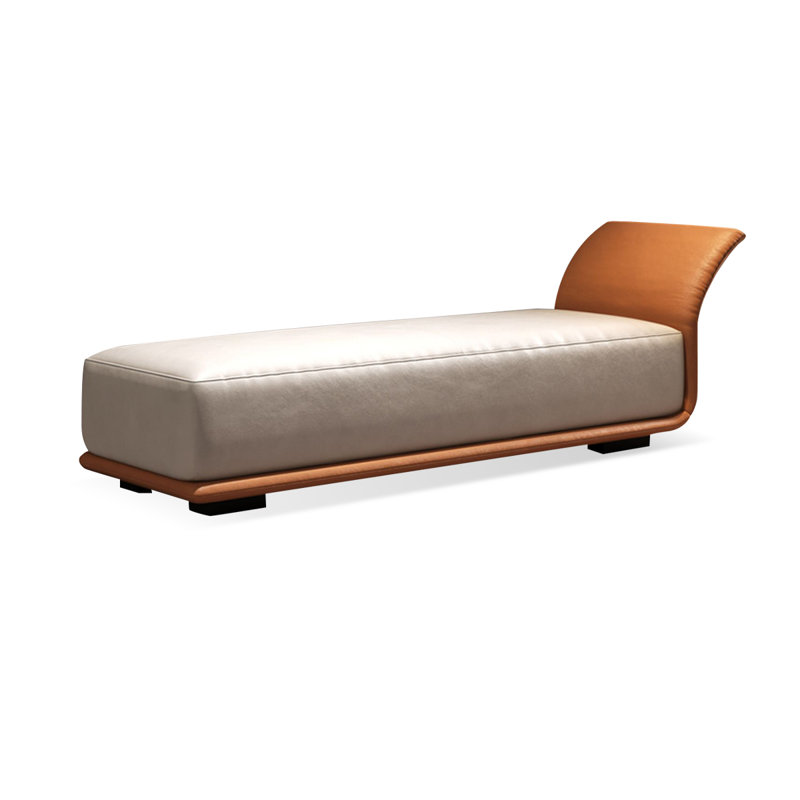 Banc rembourré, Beige / orange