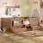 Twin Kids Floor Bed with Stairs, Rails and Slats,Twin Size Montessori Floor Bed with Bookshelf and 2 Storage Drawers,Easy Assemble Montessori Beds Frame,Natural-251181159-251181158