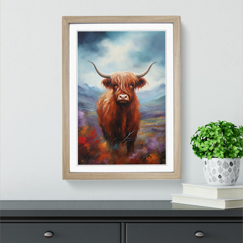 Highland Cow Modern - Framed Print