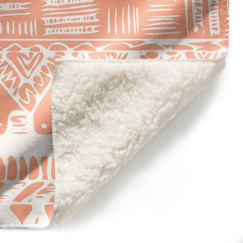 Jeté corail boho , l 68 po x L 80 po, Corail