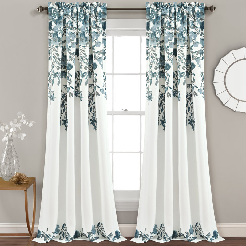 Semi Sheer Curtain Pair, 52"W x 84"L, Blue