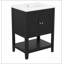 Lavabo de salle de bain élégant et moderne en céramique noire 24 po avec tablette ouverte en bois massif (ancien numéro de référence: N725P170597B)