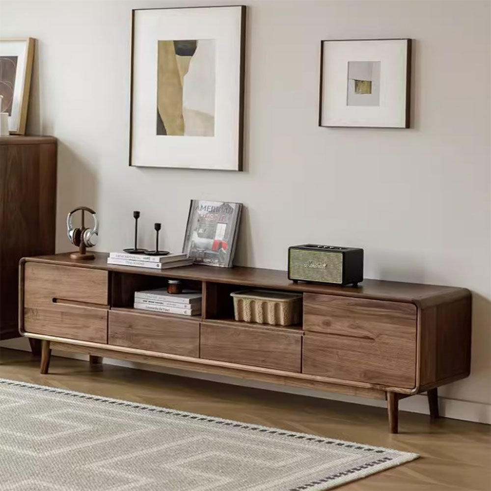 Aurora Craft Vintage Black Walnut TV Cabinet Solid Wood 78.74'' W ...