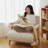 34.65" Beige Polyester Modular Sofabed cushion couch