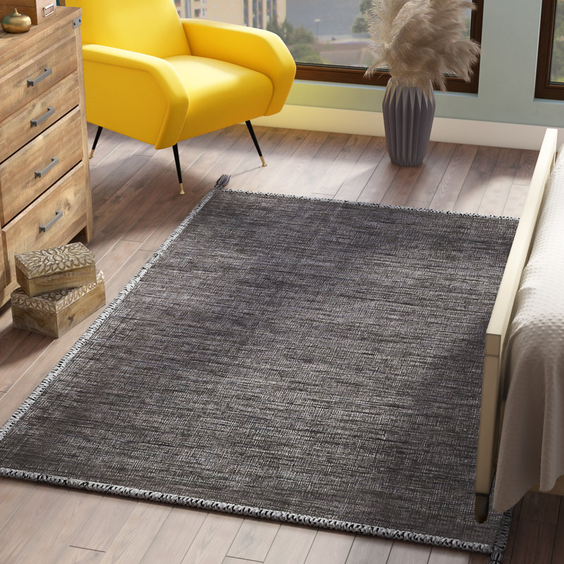 Tapis en coton tissé à la main Amaral, Rectangle 9 pi x 12 pi