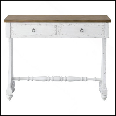 Console à 2 tiroirs blanc antique